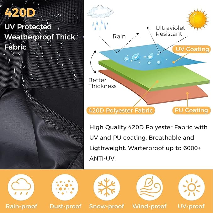 Cantilever Patio Umbrella Cover with Push Rod - Waterproof Patio Parasol Covers with Zipper for 9ft to 13ft Offset Outdoor Umbrellas