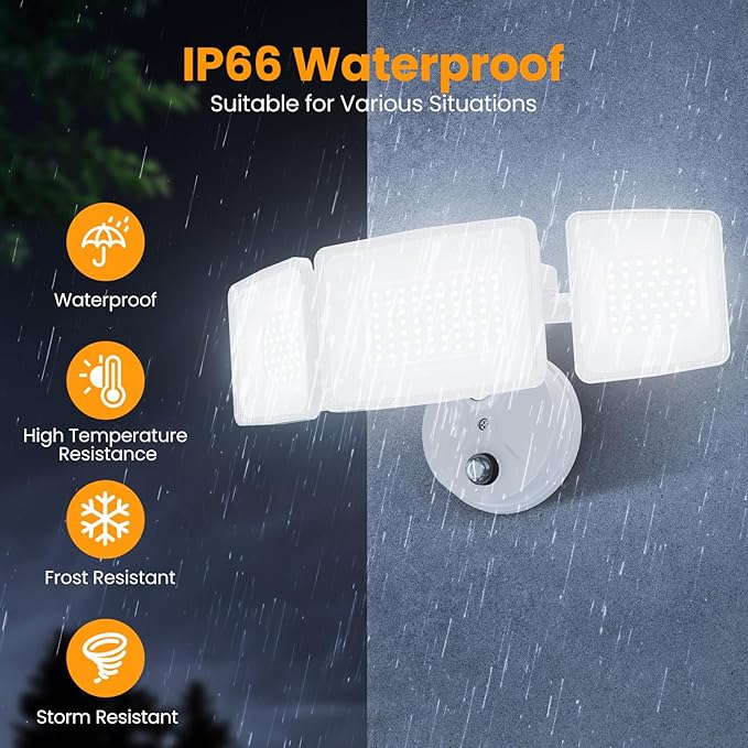 Onforu Dusk to Dawn Flood Lights Outdoor,130W Outdoor Lighting,6500K 13000LM White Super Bright Lights,IP65 Waterproof Hardwired LED Security Lights for Garage,Yard,Outside