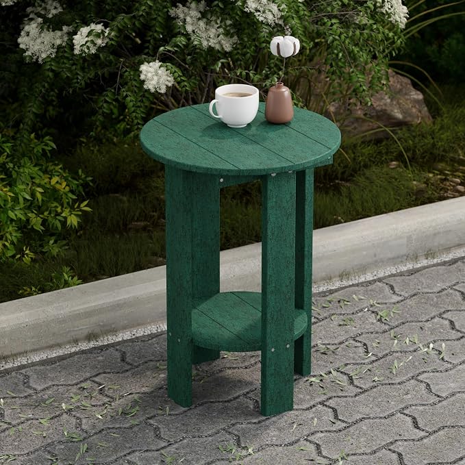Wildridge Heritage Balcony Table, Turf Green - Outdoor Weather Resistant Recycled Plastic Furniture for Patio