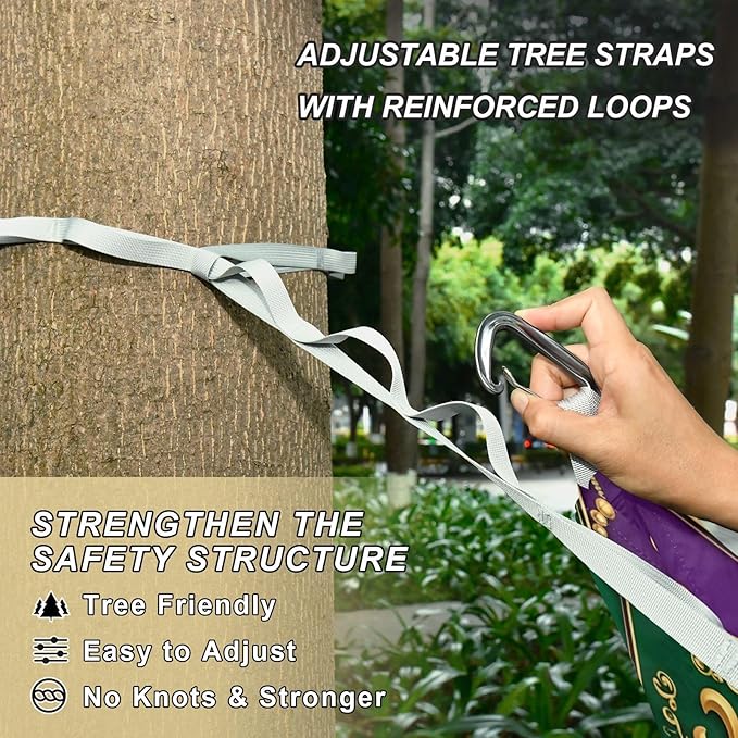Hammocks for Outside Mardi Gras Elements Camping Hammock Portable Hammocks with Tree Straps and Carry Bag Camping Accessories for Hiking Beach Outdoor