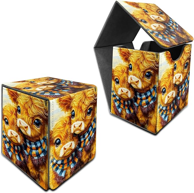 Scarf Scalper Card Deck Box for MTG, Personalized Card Storage Case Fits 120+ Sleeved Cards, Premium Leather TCG Box with Strong Magnetic Closure for Magic, CCG, PTCG, Baseball Cards