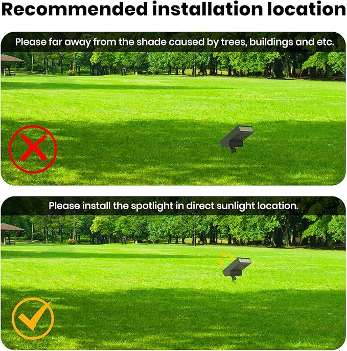 SOTTLOT Solar Pathway Lights Outdoor, Dimmable Solar Spot Light IP65 Waterproof, 500LM 3000K Solars Outdoor Lighting for Walkway Landscape Lawn Yard