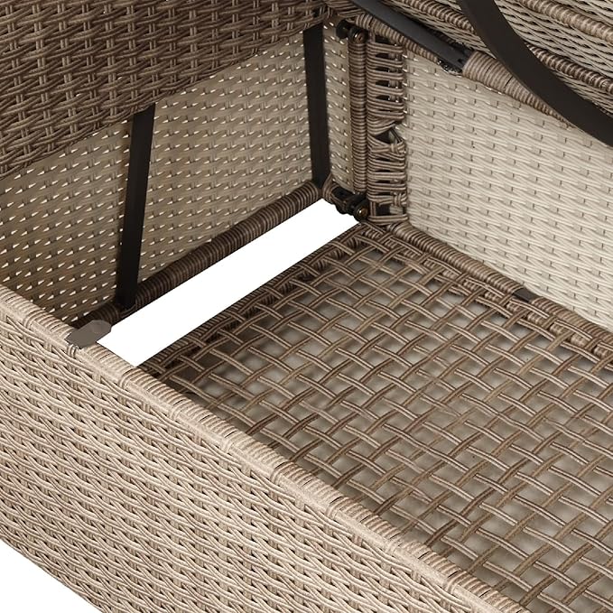 Outdoor Patio Furniture Boho, Outdoor Patio Chairs Modern Gray Patio Conversation Sets 4 Chairs Rattan with Ottoman and Cushions