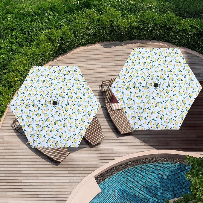 MASTERCANOPY Patio Umbrella 7.5 ft Replacement Canopy for 6 Ribs-Yellow Lemon Canopy Only