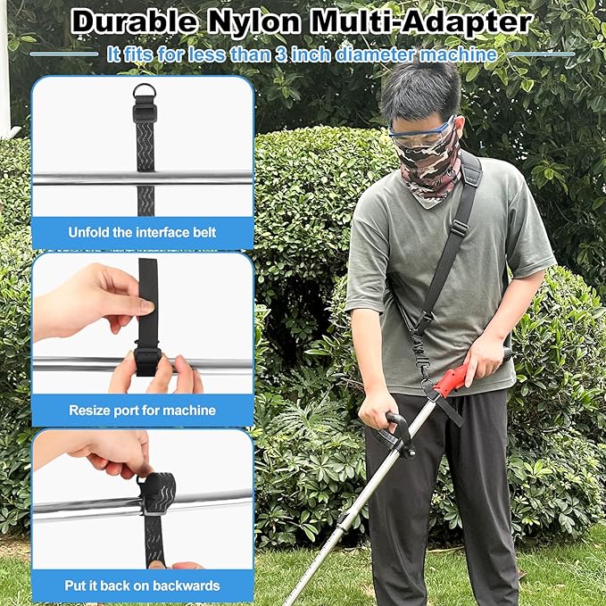 FIEIL Shoulder Strap for Weed Eater, Trimmer Shoulder Strap with Thicken 3D Air Cushion, Not Easy to Slide, Weed Eater Harness Compatible with String Trimmer & Leaf Blower (Reduced Stress)