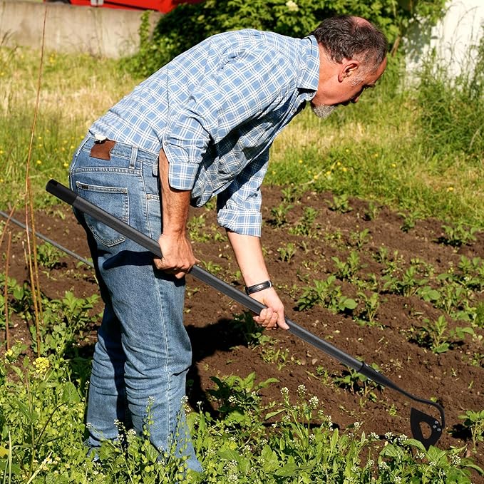 Heavy Duty Garden Hoe Tool 60INCH - Ergonomic Weeding Tool for Lawn, Yard & Farm, Rust-Resistant Steel with Comfort Grip, Easy Adjust & Storage