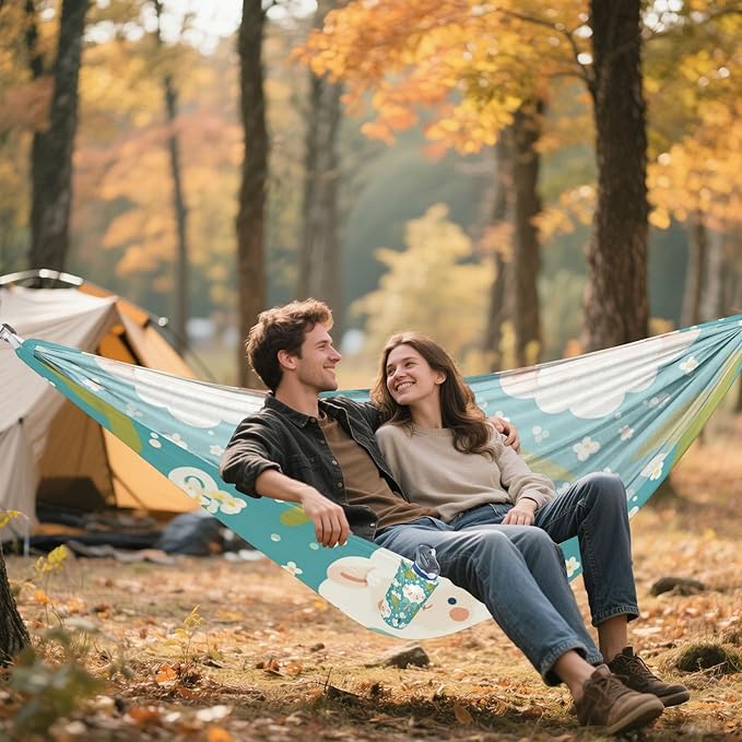 Simple Spring Sheep Cute 330lb Capacity Camping Hammocks with Tree Straps Fabric Hammock for Patio Backyard Lounge Base hamaca con soporte para adultos