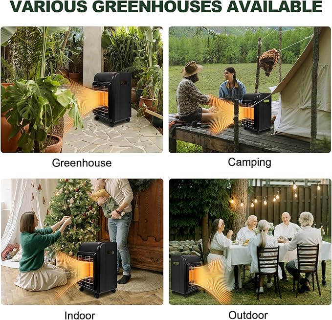 OKF Propane Heater, 6000 to 18000 BTU 3 Modes Indoor Propane Heater with ODS & Tip-over Protection, Outdoor Heaters with Gas Regulator & Hose Heat up to 450 Sq.Ft, for Garage, Camping, Patio, Shop