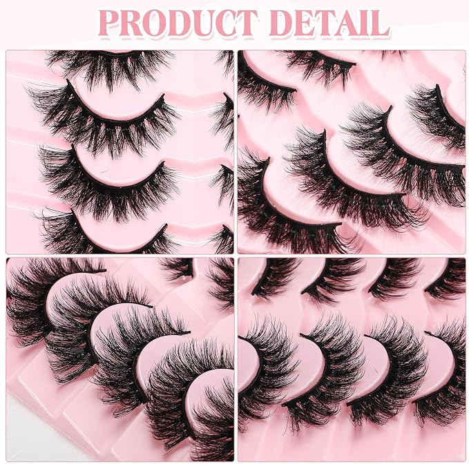Geelin 7 Pcs Porch Goose Outfit Eyelash for 23/17'' Plastic Lawn Goose Statue Reusable Mink Fake Lashes End 3D Salon Eyelashes for Lawn Patio Art Decoration(Classic,Black)