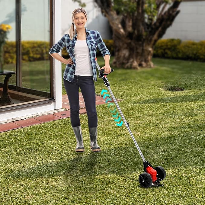 Cordless Weed Wacker Electric Weed Wacker, 21V Grass Trimmer with 2 * 1.5Ah Li-Ion Battery Powered, 3 in 1 Cordless String Trimmer & Edger & Brush Cutter, for Lawn Garden Yard
