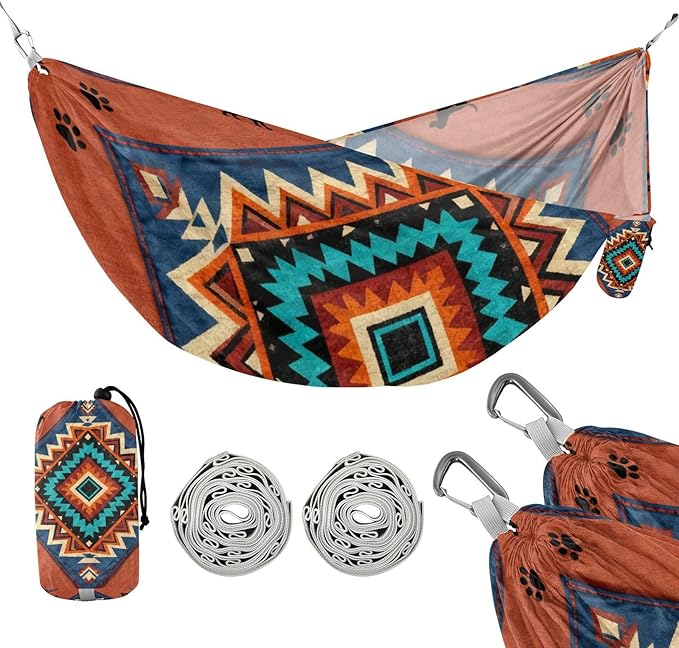 Retro Pet Outdoor Hammock with Tree Straps Cloth for Outside Beach Patio Garden
