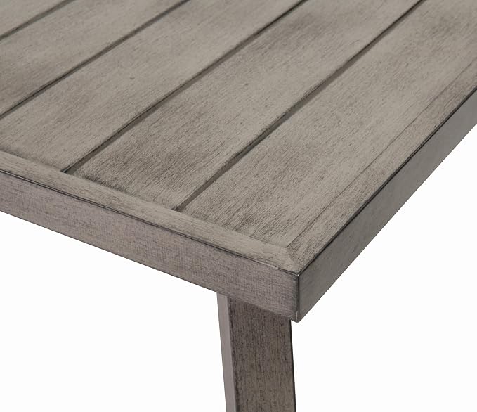 70.5" Outdoor Folding Iron Dining Table for Small Patio Hosting: Seats 8 Guests in Seconds – Folds Flat to 5" Thick – Leveling Feet for Uneven Ground – Slatted Top Drains Rain Fast