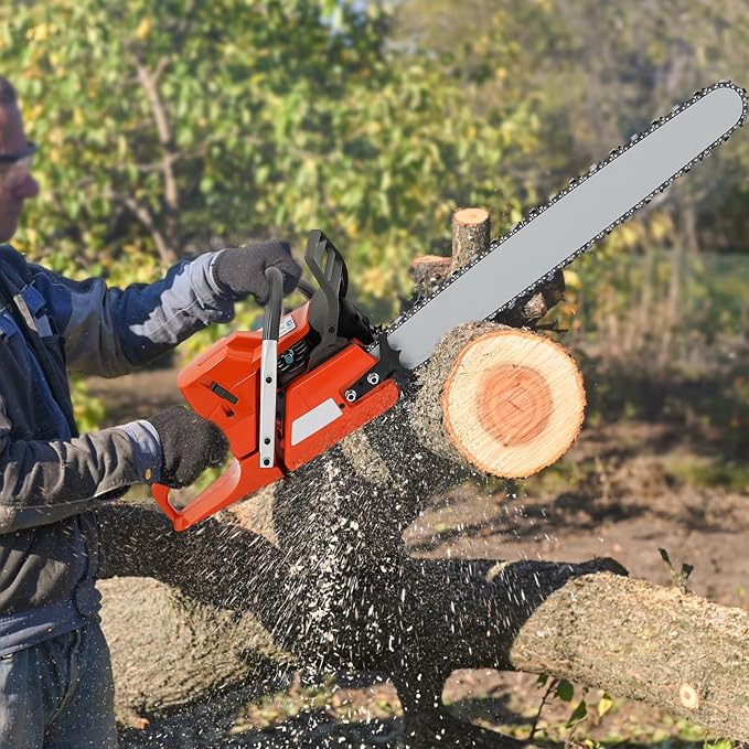 71CC 28" Gas Chainsaw Gas Powered Chainsaws Handheld Cordless Petrol Gasoline Chain Saw for Wood Cutting, Tree Stump Trimming