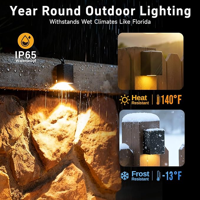 Gardenreet Low Voltage Outdoor Deck Lights - 12V Solid Brass LED Wall Light, Landscape Waterproof Hardwired Lighting for Garden Fence Handrail Warm White 2700K 3W 216LM 12 Pack