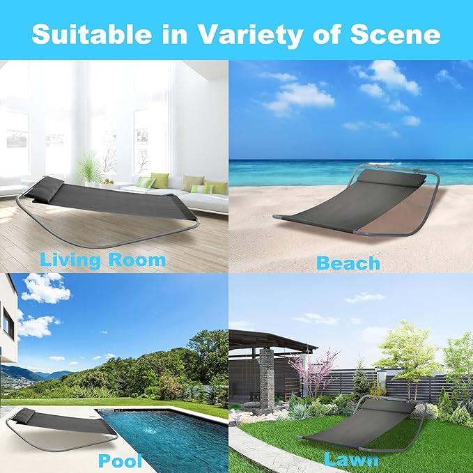 Rocking Sun Lounger for Extra Wide Single, Swimming Pool Bed, Chaise Lounge cot - Lightweight,Portable, Waterproof for Beach Camping Pool Backyard Garden (38")