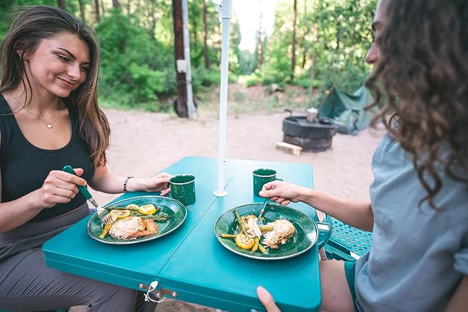 Stansport Picnic Table and Umbrella Combo - Green