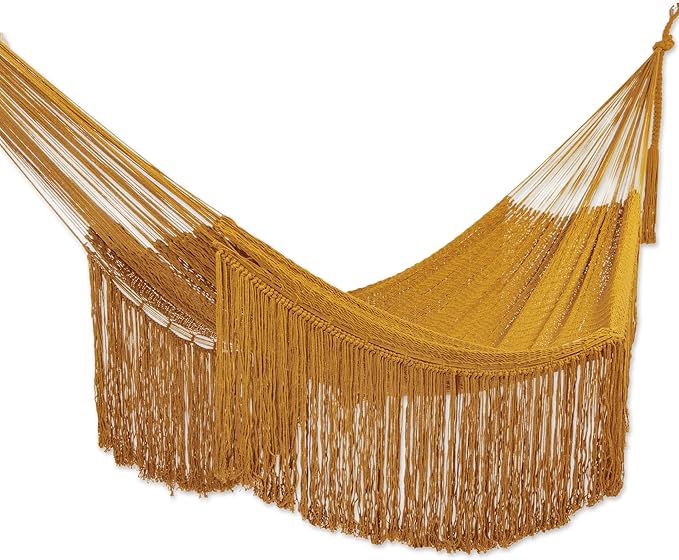 Novica Handmade Amber Cascade Cotton Rope Hammock (Double)