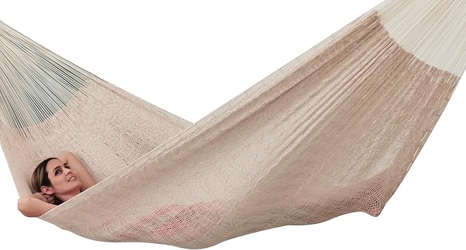 Traditional Mayan Hammock -Natural Hammock (Small) - Thick Nylon Thread