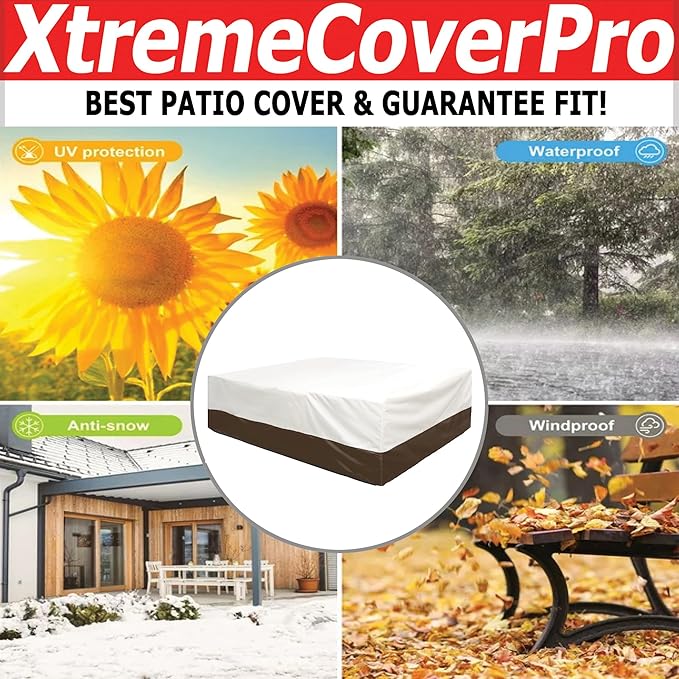 140D x 70W x 30H UV-proof Waterproof Furniture Patio Cover 520D beige brown two tone 140x70x30 breathable dust proof sofa table chair storage bar high chair color black sectional armless 140 70 30