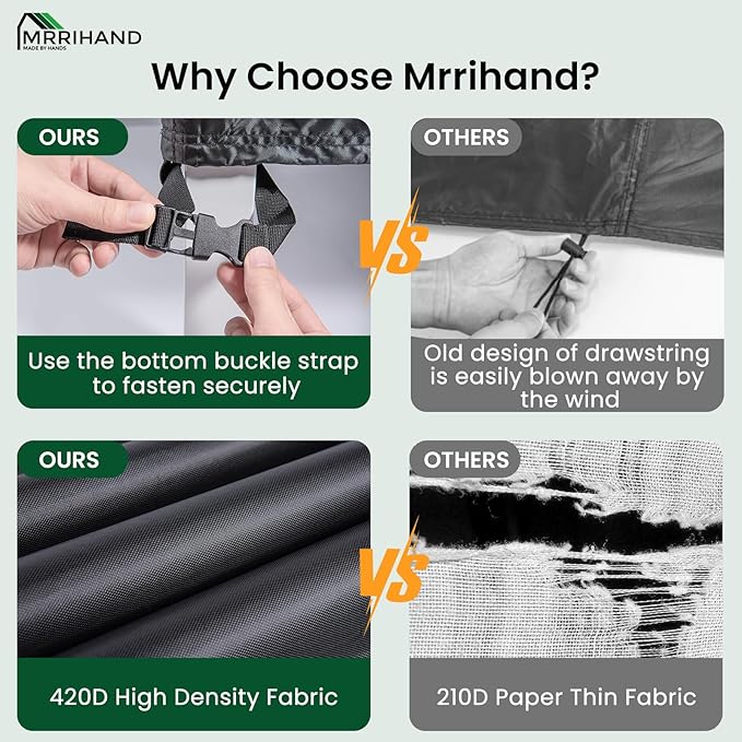 Mrrihand Chaise Lounge Cover, Patio Furniture Covers, Patio Lounge Chair Cover Waterproof and UV Resistant, Heavy Duty Outdoor furniture covers with Air Vent 2 Pack - 84L x 32W x 32H inch