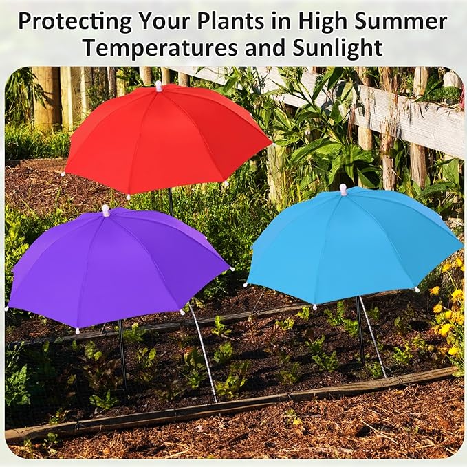 Plant Umbrellas for Outdoor Plants, Large Garden Plant Umbrella Shade Upgraded Adjustable Angle Height for Potted Plants Garden Beds