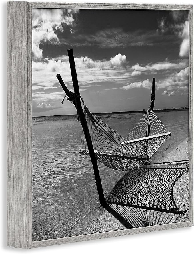 Stupell Industries Windward Beach Hammock Framed Giclee Art Design by Noah Bay
