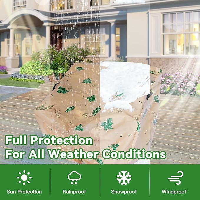 Patio Chair Covers 2 Pack Waterproof,Outdoor Furniture Covers,Windproof,Heavy Duty Outdoor Chair Cover,Fits up to 28"W x 33" D x 39"H,leaves