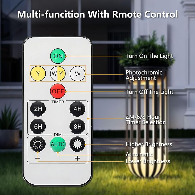 Outdoor Solar Plant Stand Table,Built-in LED Glowing Sphere, Remote Control & Detachable Solar Panel, Rustproof Weatherproof Metal Furniture for Garden Landscape