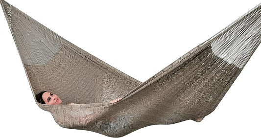 Traditional Mayan Hammock - Hammock Made with Thick Cotton Thread (Gray, Medium)
