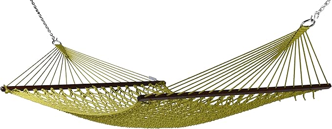 Caribbean Rope Hammock - 55 Inch - Soft-Spun Polyester (Olive)