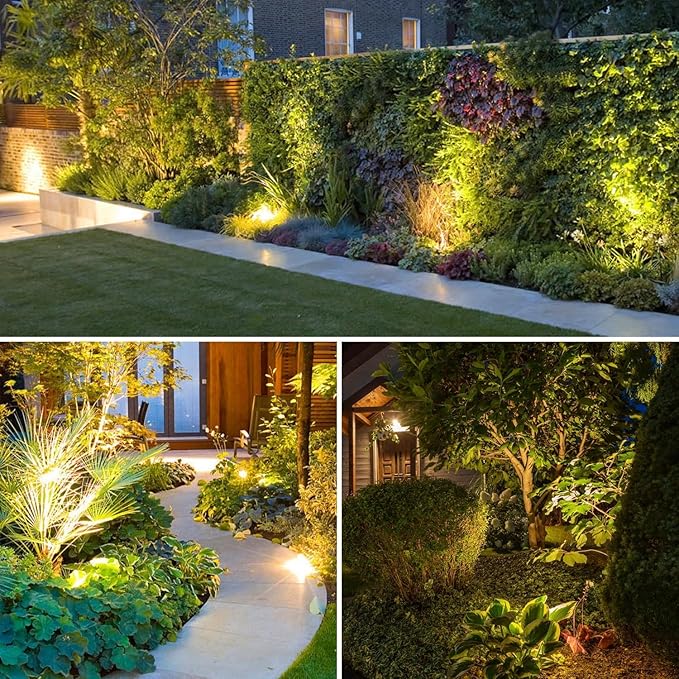 ZYAN Landscape Spotlights with Sensor, 5 Lighting Modes Dimmable Timer Auto On Off, Low Voltage Outdoor IP65 Waterproof for Patio Yard Garden Pathway, Warm White 12 Pack(6 Pack×2)