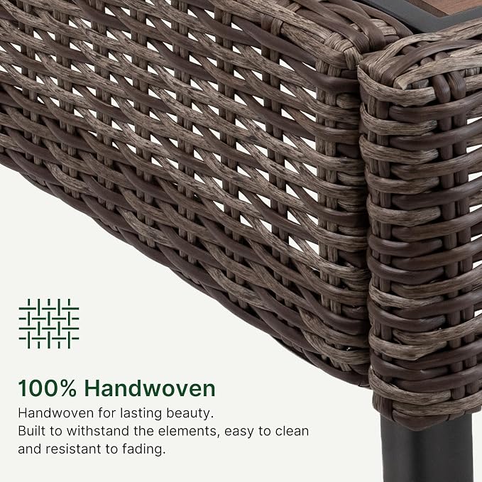 Wicker Patio Conversation Set, Outdoor Patio Chair Set with Deep Seating, Wide Armrests & Thick Cushions, All-Weather Outdoor Furniture Set for Patio, Porch, Deck & Backyard