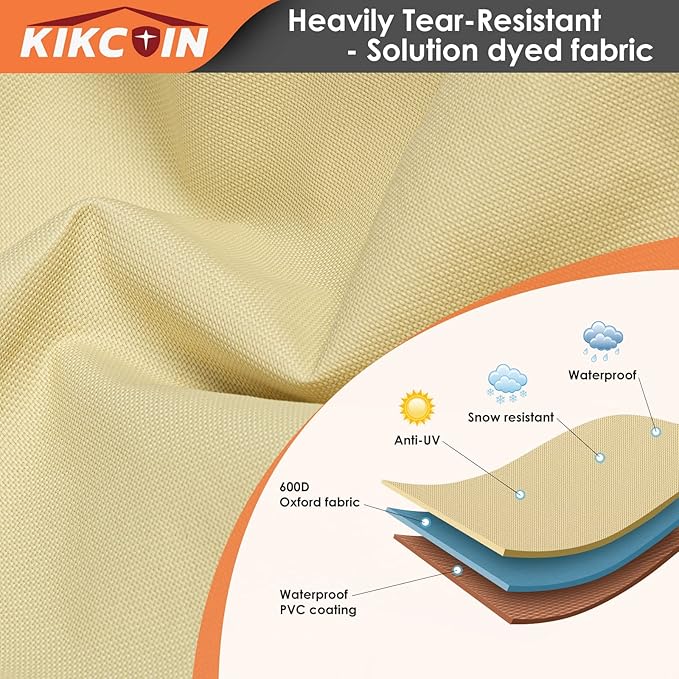 Patio Furniture Covers Waterproof for Table and Chairs, Square Outdoor Furniture Set Cover, Anti-Fade, Tear/Water Resistant Patio Furniture Set Covers, 96" L x 96" W x 28" H