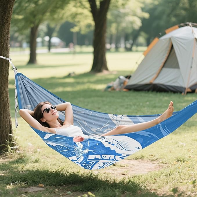 Summer Bluurtle Hammocks Tree Hammock for Patio Backyard Lounge Base