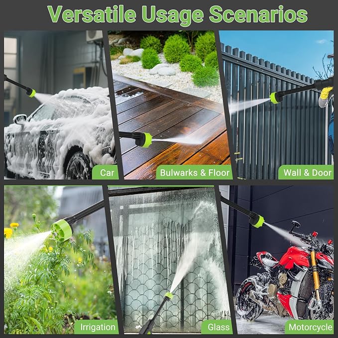 Cordless Portable Washer, Handheld Washer with 6-in-1 Nozzle, Battery Operated Washer, Cordless Portable Cleaning Tool for Car