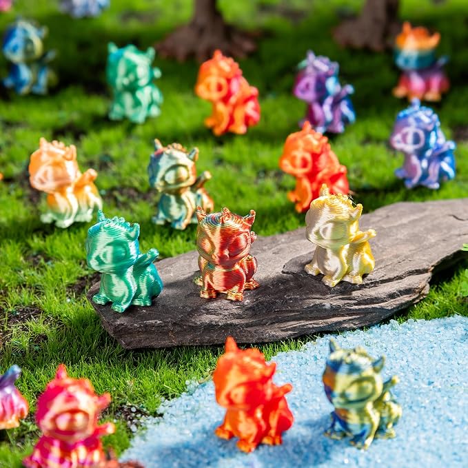 100pcs Mini 3D Printed Animals Tiny Dragon Plastics Figures Miniature Little Small Animals Figurines Bulk for Micro Fairy Garden Landscape Accessories Hide Crafts Decor Aquarium