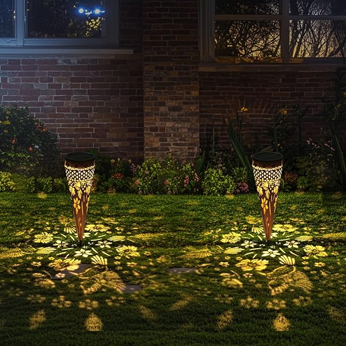 Solar Hummingbirds Garden Stakes Lights 2Pack Outdoor Decorative Lighting for Yard, Pathway, Patio Decor Lawn Ornament Gifts for Women Mom
