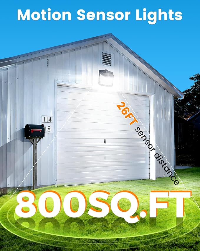 2Pack 128LED Magnetic Solar Lights Outdoor, Bright Motion Sensor Outdoor Lights with Strong Magnets, Ip65 Waterproof Solar Lights for Chain Link Fence, Patio, Yard, Camper, RV
