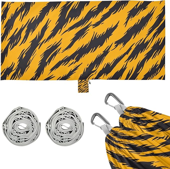 Animal Skin Leopard Yellow Black 330lb Capacity Hammocks with Portabl Carry Bag Swing Hammock for Outside Beach Patio Garden sillas para acampar