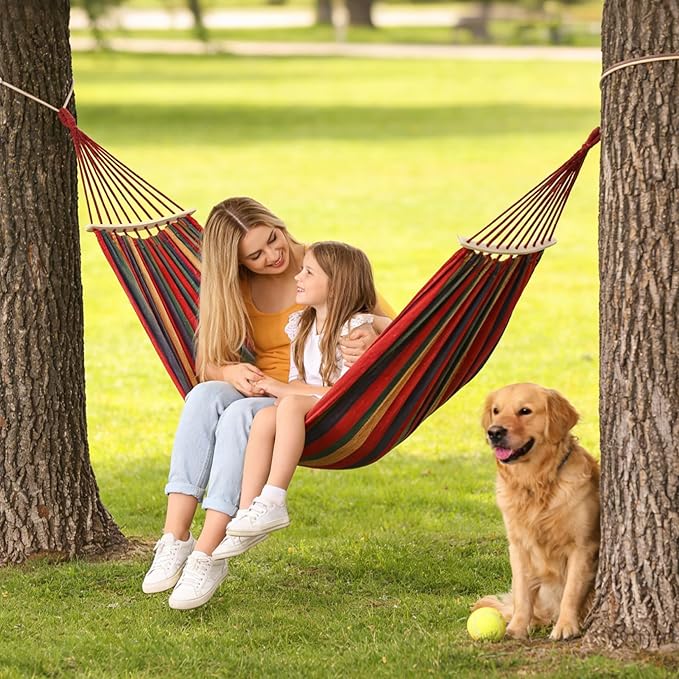 Camping Portable Hanging Hammock Indoor Home Bedroom Hammock Lazy Chair Travel Outdoor Swing Chair Thick Canvas Bed Hammocks,Used for Backpacking, Beach, Courtyard, Hiking.