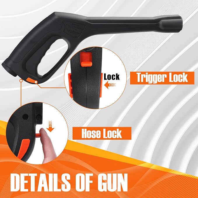 JOEJET Pressure Washer Spray Gun with Extension Wand and 5 Nozzle Tips, Compatible with Some Portland Husky Ford Pulsar ShopForce Taskforce Powerwasher