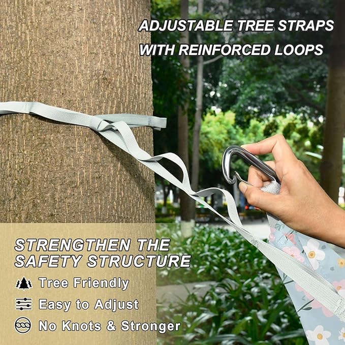 Camping Hammock Outdoor Hammocks for Outside 2041-花 Beach Trees Portable Lightweight with Pockets Tree Straps Indoor