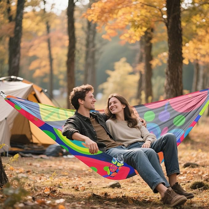 Cartoon Colorful Butterfly Leaves 330lb Capacity Hammocks for Camping with Tree Straps Tree Hammock for Outside Patio Backyard Poolside soporte para hamacas para adultos