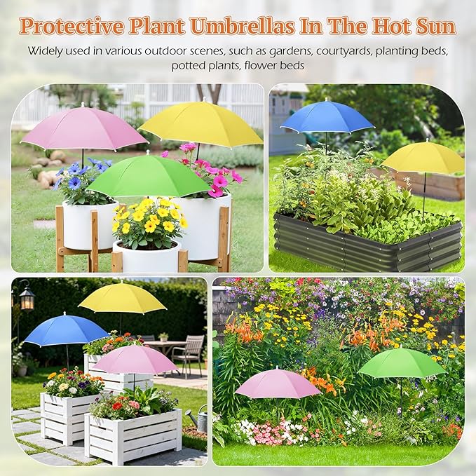 Tryly Plant Umbrellas for Outdoor Plants, Garden Umbrella Shade for Potted Plants and Garden Beds, Provide Shade to ‌Defend Plants From Blazing Sun