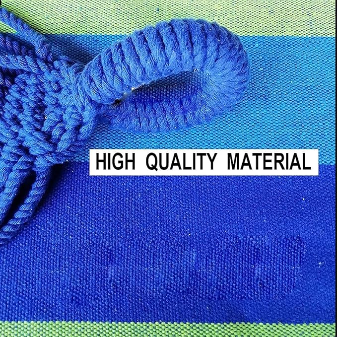 NOBRIM Camping Hammock Portable Hammock Swing Canvas Stripe Hammock Thickened Anti Rollover Chair for Outdoor Indoor Backpacking Travel