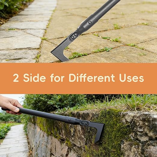Weed Puller,Manual Crevice Cleaning Tool with 43.7" Long Handle,Gardening Weed Remover Tool for Sidewalk,Paver,Deck Boards,Garden,Patio