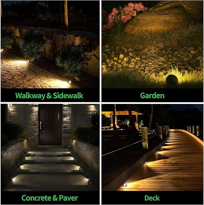 3000K Landscape Well Lights, 6W 420LM LED Low Voltage 12V Ground Lights, IP67 Waterproof Aluminum Oil-Rubbed Bronze, Anti-Glare Outdoor Lighting for Pathway, Tree, Walkway