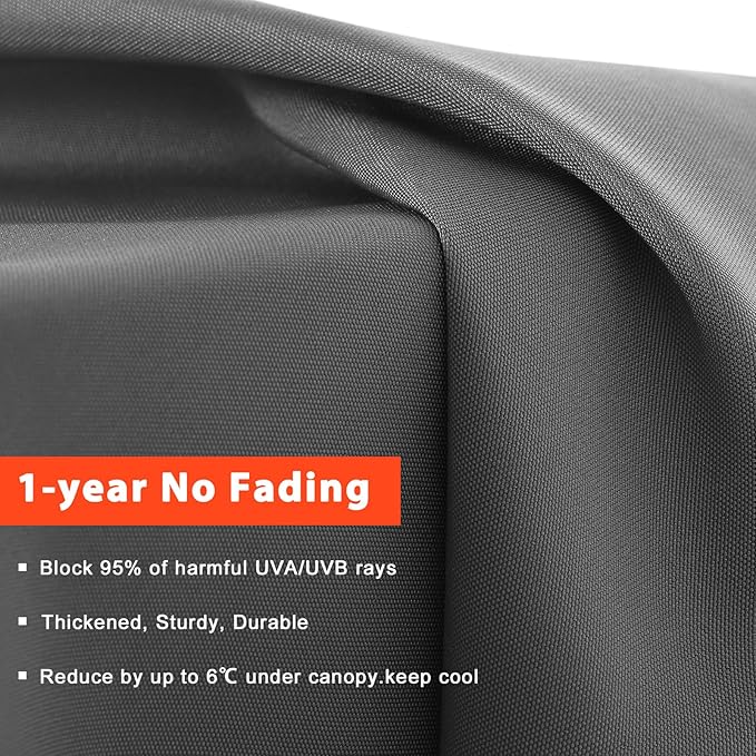 MASTERCANOPY Valance Patio Umbrella 9 ft Replacement Canopy for 8 Ribs-Charcoal Grey Canopy Only
