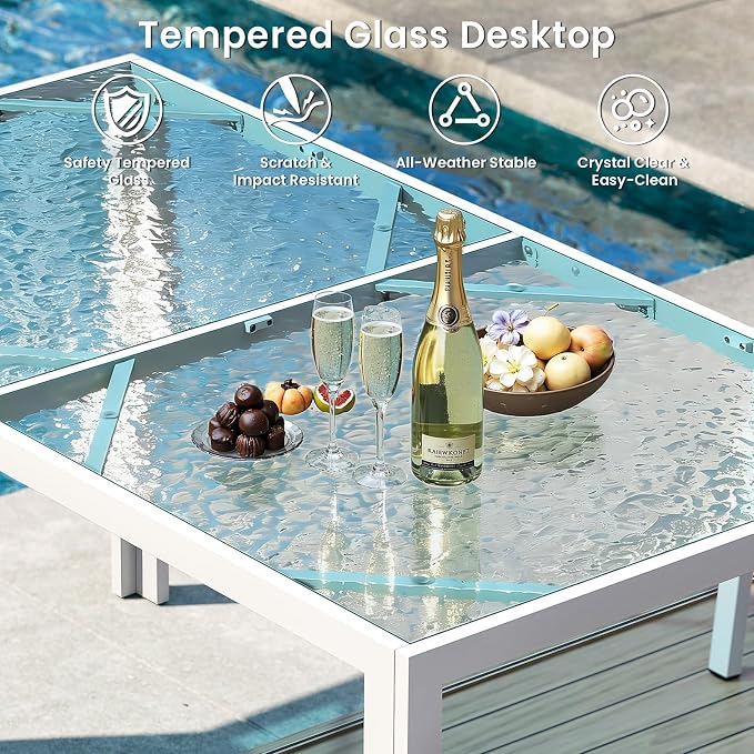 Jocoevol Outdoor Dining Set for 6 Patio Furniture Set 7 Piece Table and Chairs All Weather for Backyard Deck Garden