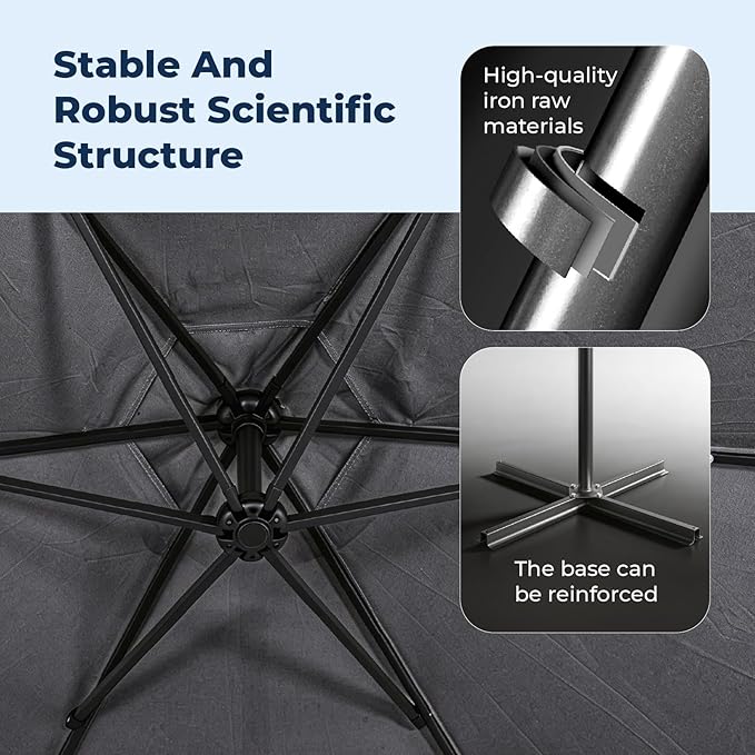 Bonnlo Patio Umbrella with Easy Push Button Tilt Outdoor Patio Umbrella Backyard Market Table Umbrella